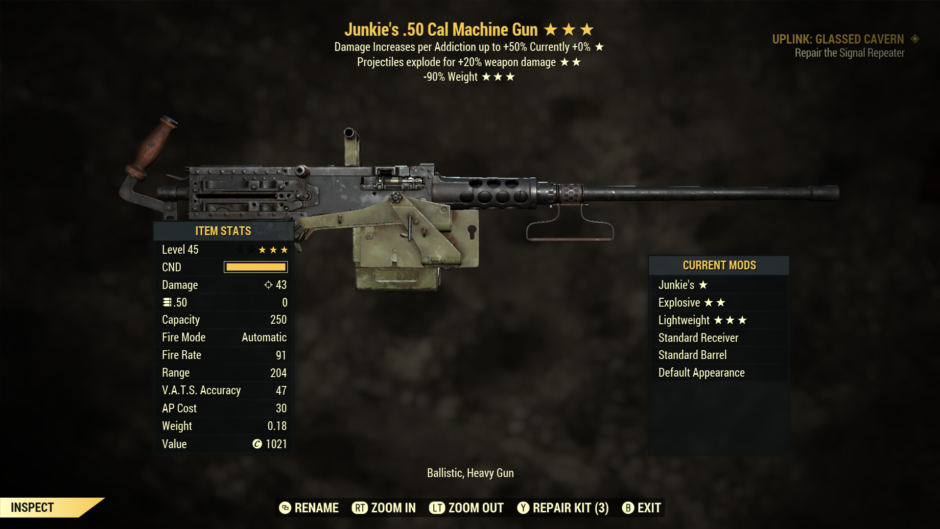 Junkie's【Explosive  + Lightweight】.50 Cal Machine Gun